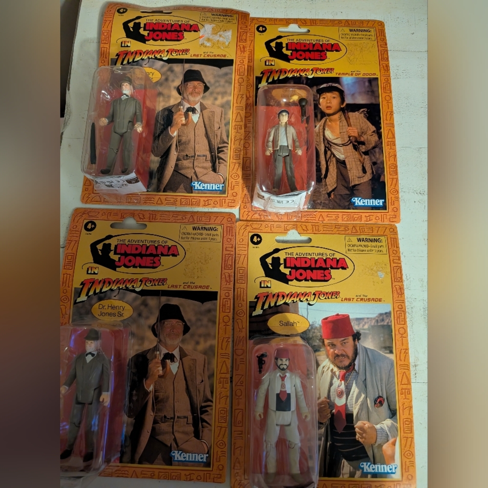New Set Of 4 Indiana Jones Action Figures Set